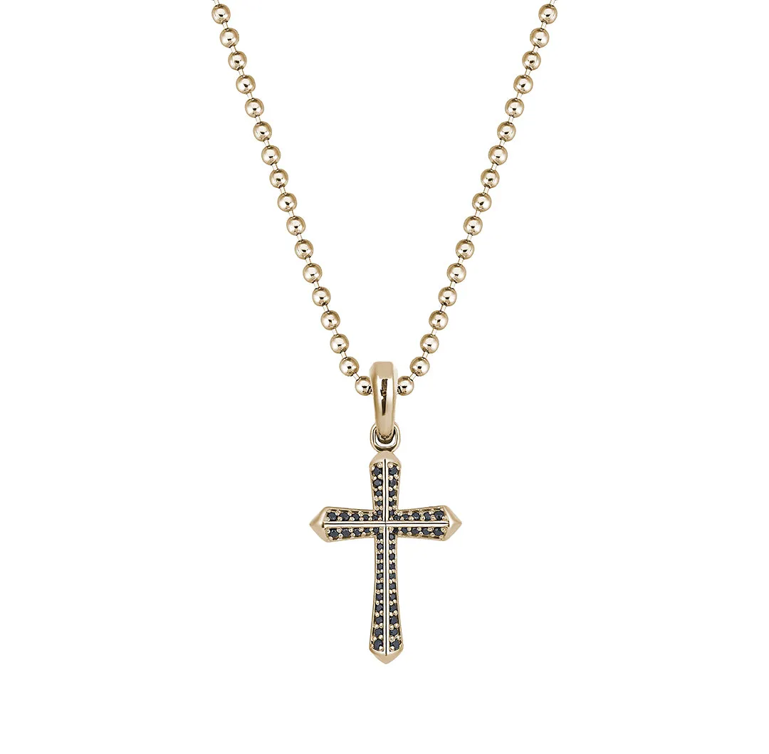 Paved Cross Pendant in Gold