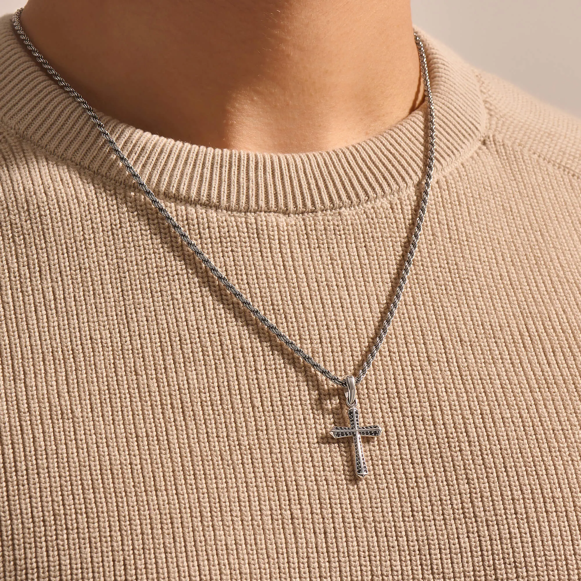 Paved Cross Pendant in Gold