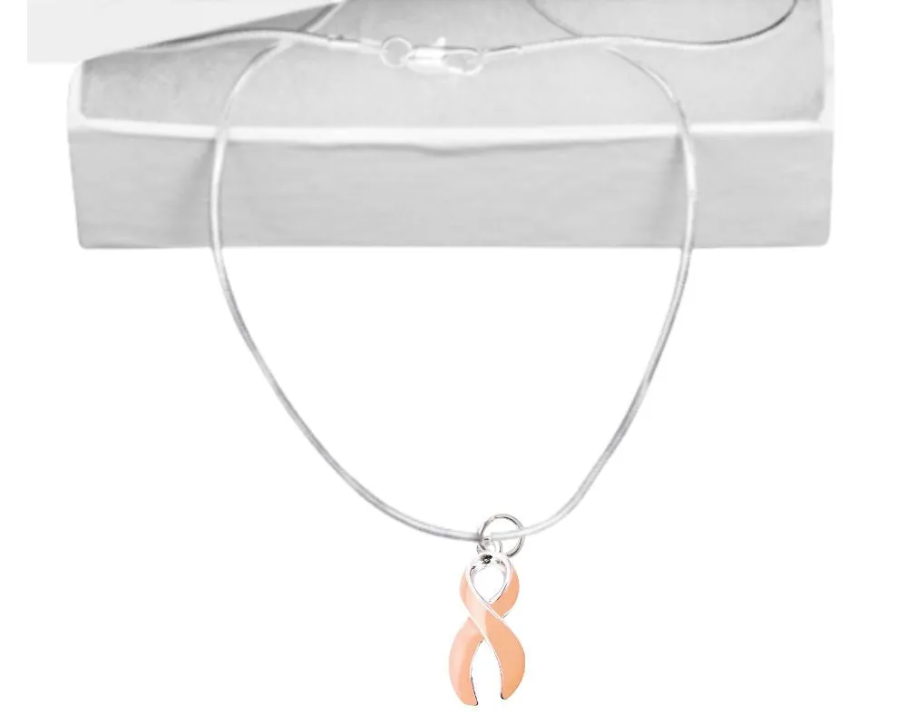 Peach Ribbon Necklaces