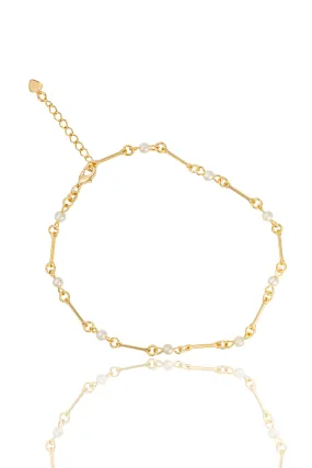 Pearl Bar Chain Anklet (F251A/I127/E223)