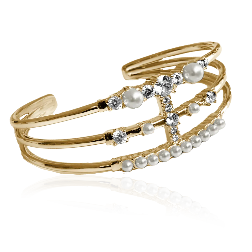 PEARL CRYSTAL CUFF ARMBAND