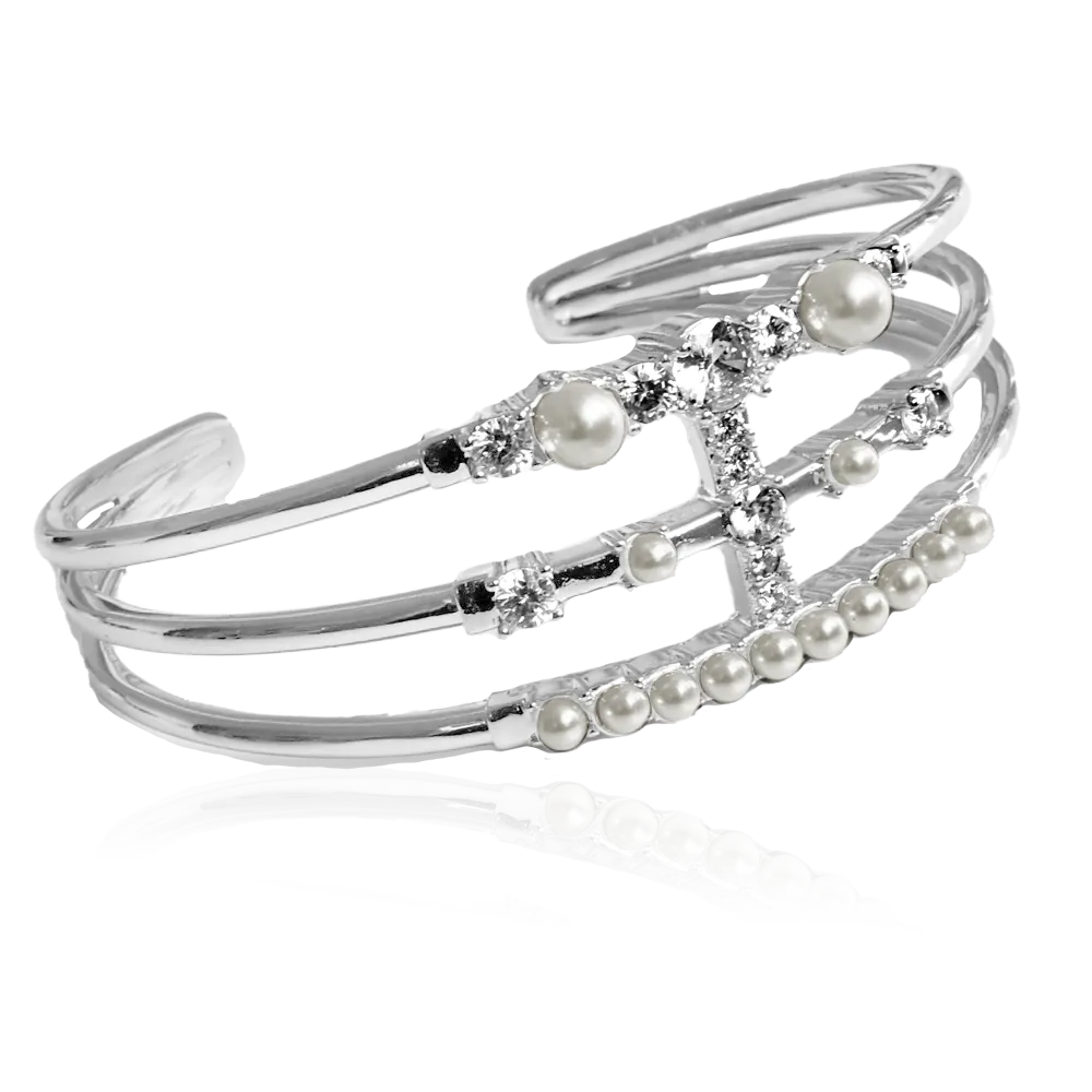 PEARL CRYSTAL CUFF ARMBAND