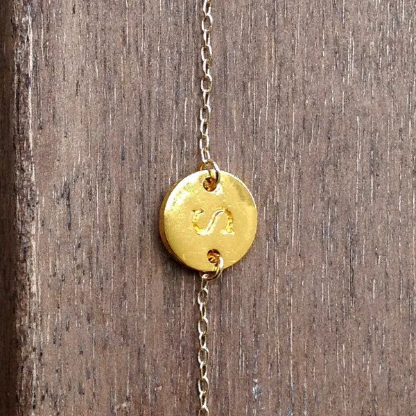 Personalized Initial Bracele 14k Gold Filled Disc Bracelet