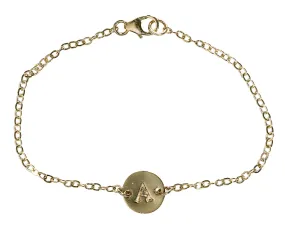 Personalized Initial Bracele 14k Gold Filled Disc Bracelet