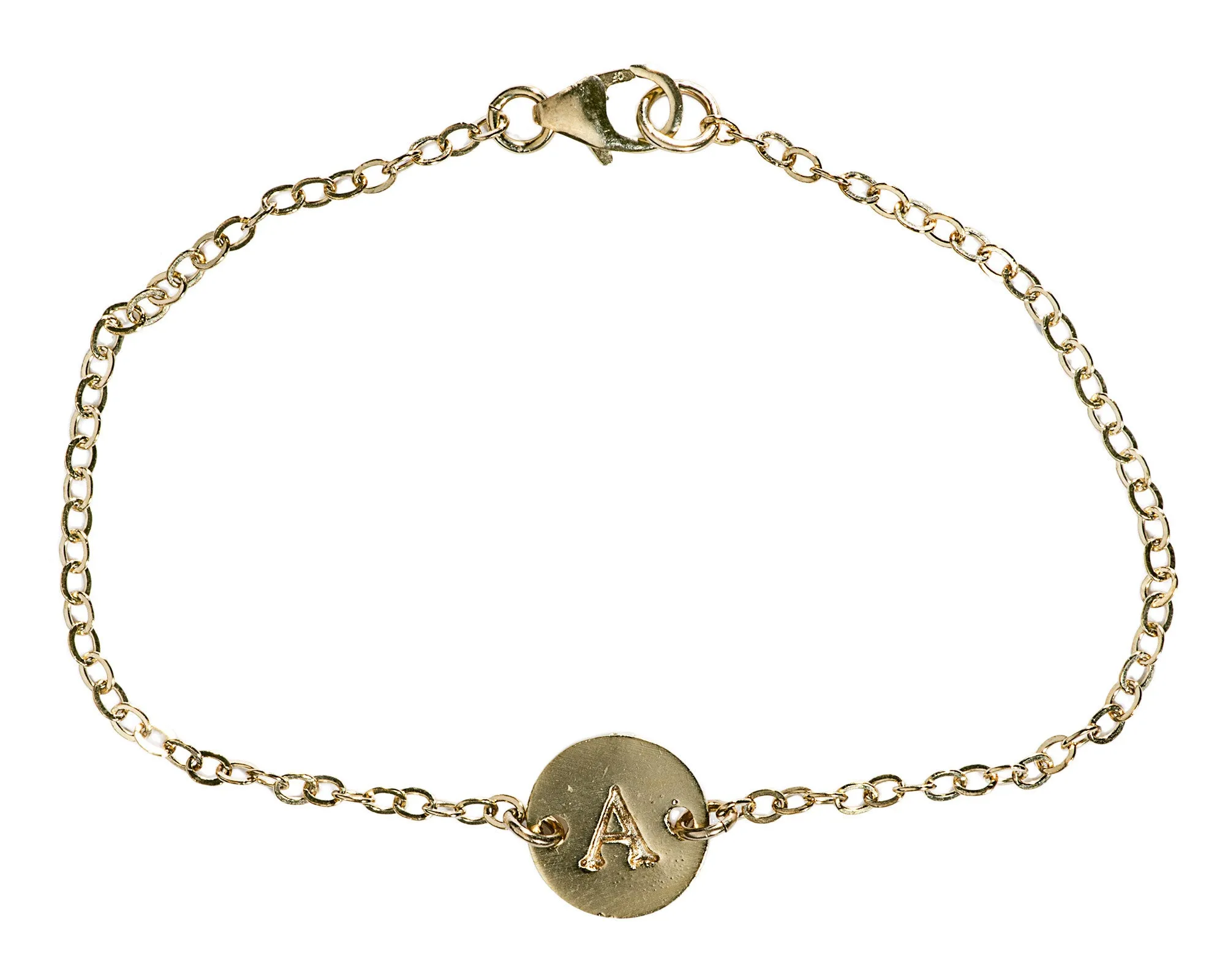 Personalized Initial Bracele 14k Gold Filled Disc Bracelet