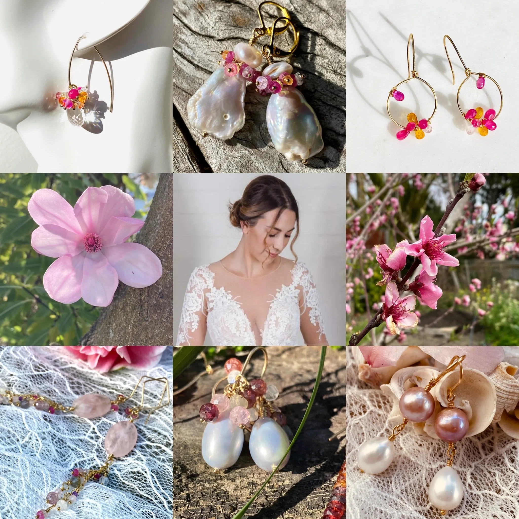 Pink Edison & White Baroque Pearl Double Drop Earrings
