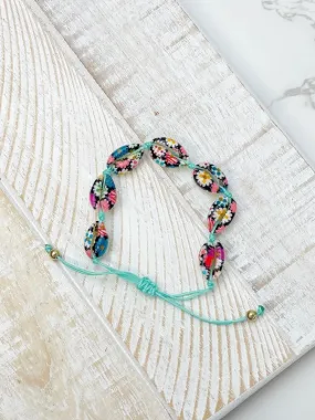 Puka Shell Adjustable Bracelet - Floral