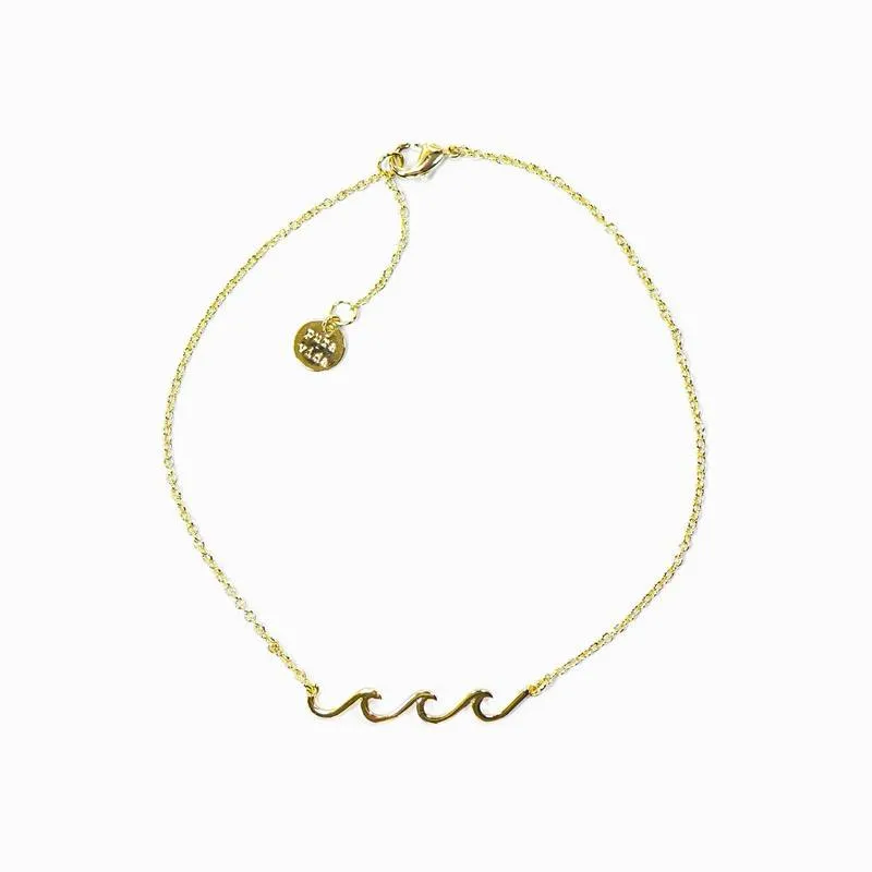PURA VIDA DELICATE WAVE ANKLET GOLD