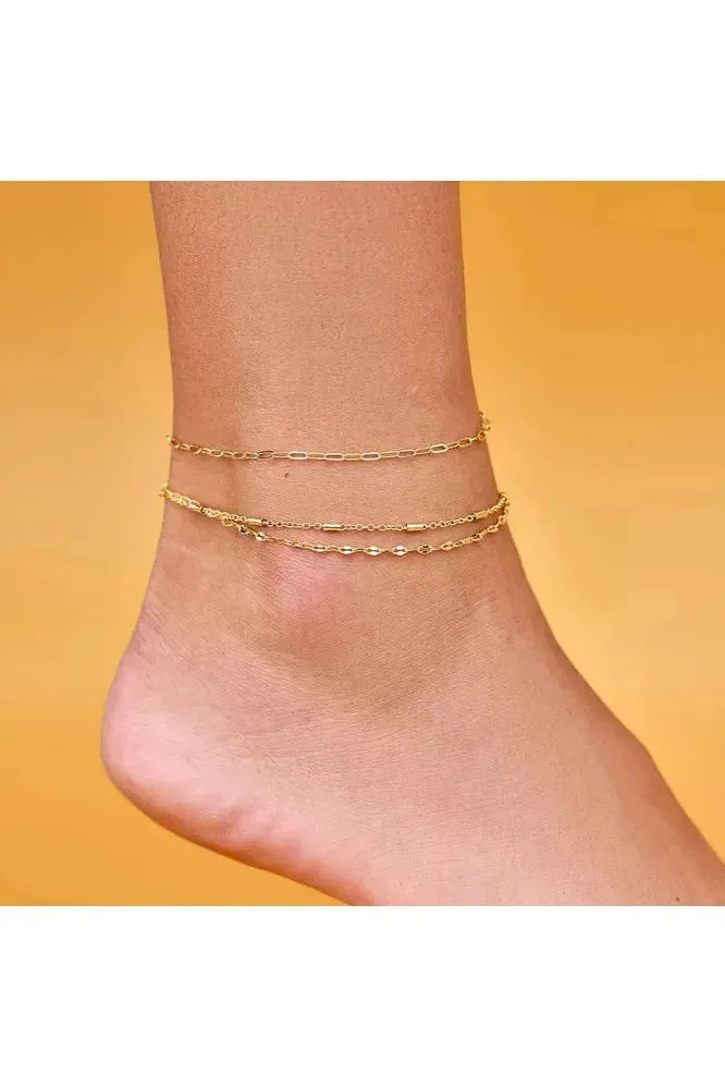 Pura Vida Ouro Chain Anklet Gold