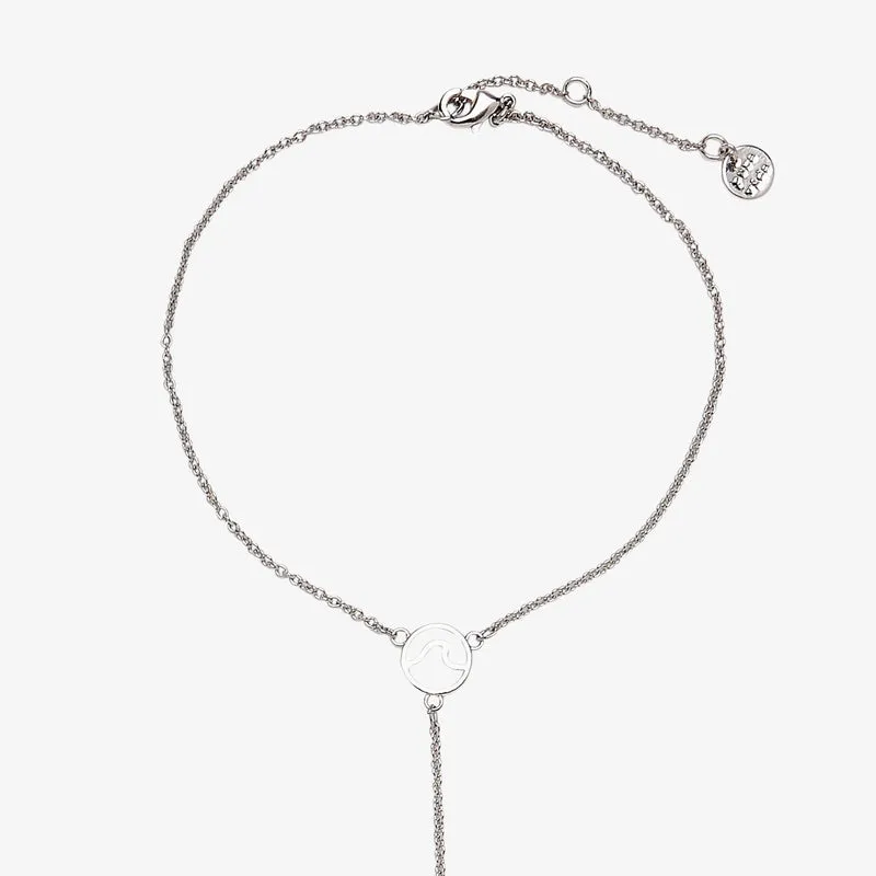 PURA VIDA WAVE T ANKLET SILVER
