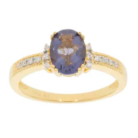 Purple Sapphire Sterling Silver Ring with Sapphire Accent
