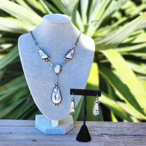 " Langley " White Buffalo Lariat Set
