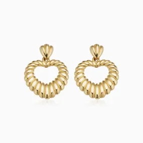 Retro Heart Drop Earrings