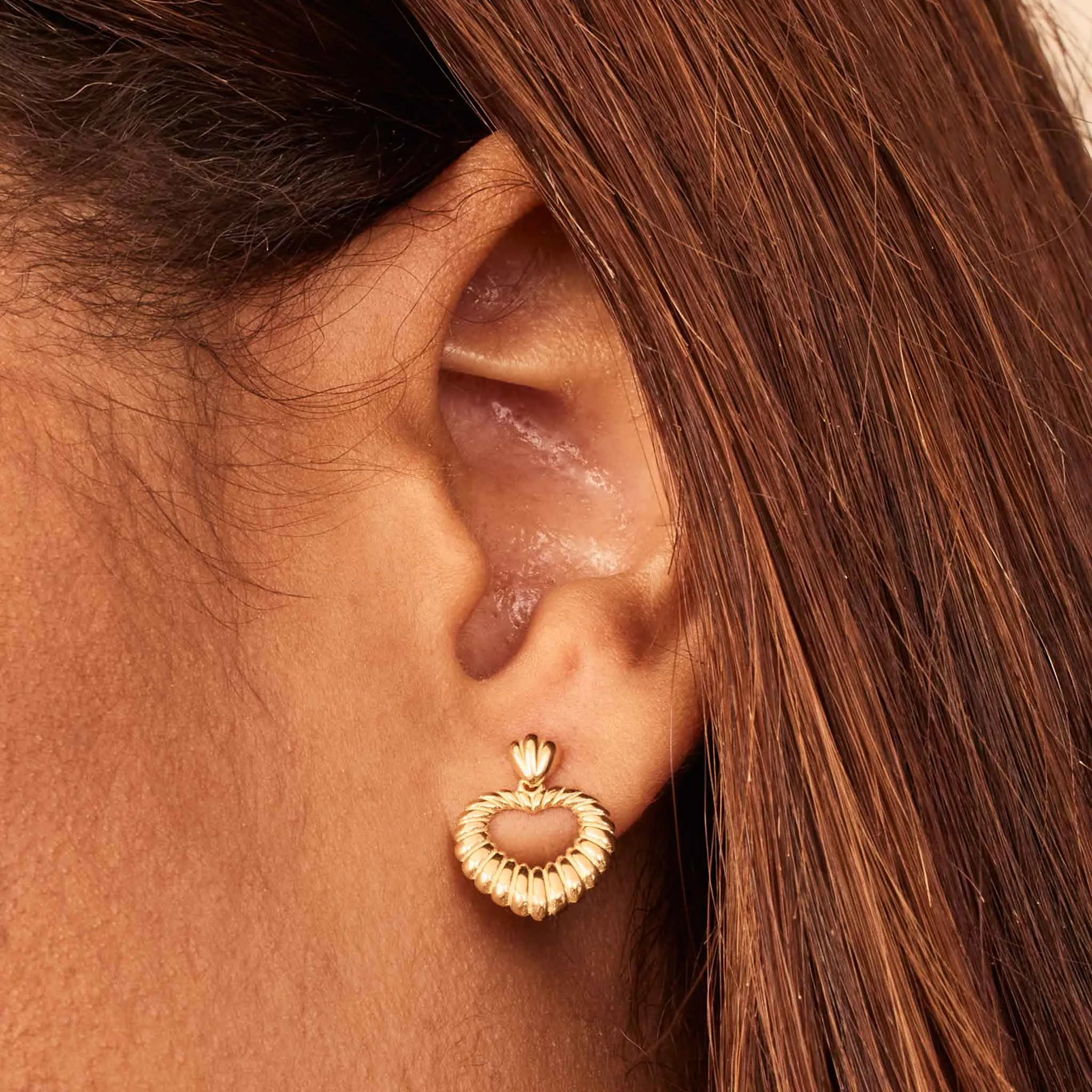 Retro Heart Drop Earrings