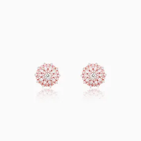 Rose Gold Floral Work Earrings