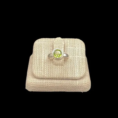Round Peridot Ring Sterling Petite Jewelry Size 5