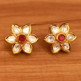 RUBY ROYAL KUNDAN POLKI STUDS