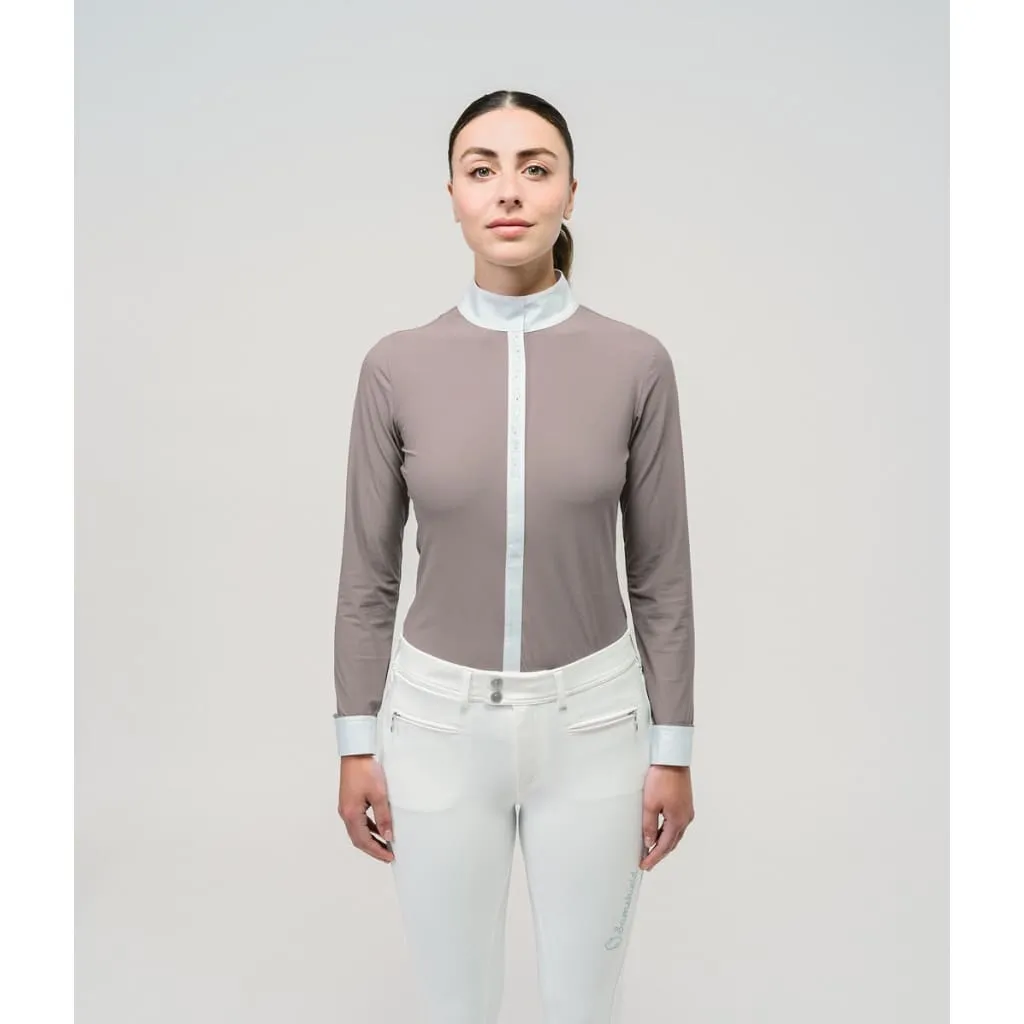 Samshield Ladies Long Sleeved Competition Shirt Julia Crystal Leaf Vintage Rose