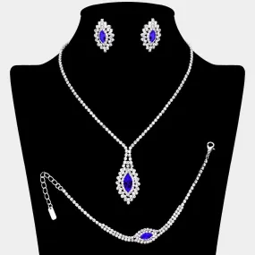 Sapphire Radiance Marquise Stone Jewelry Set