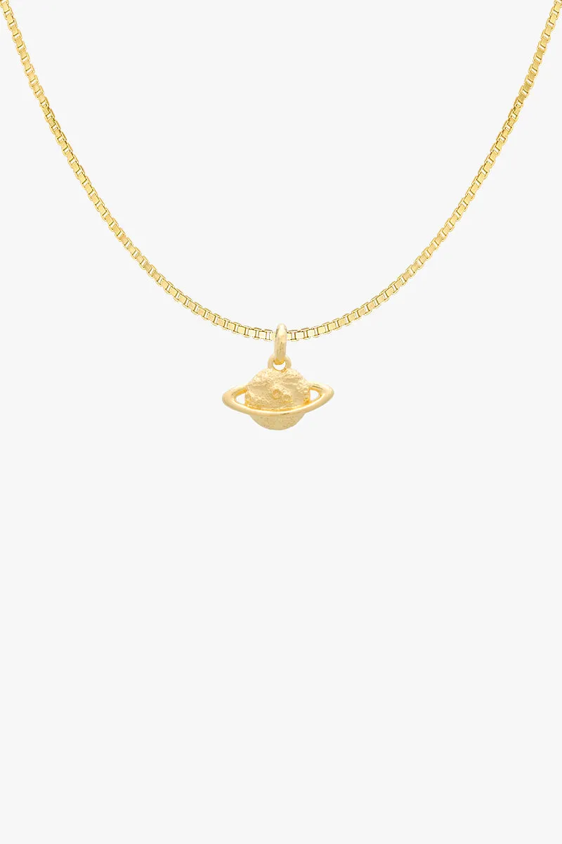 Saturn Necklace Gold Plated