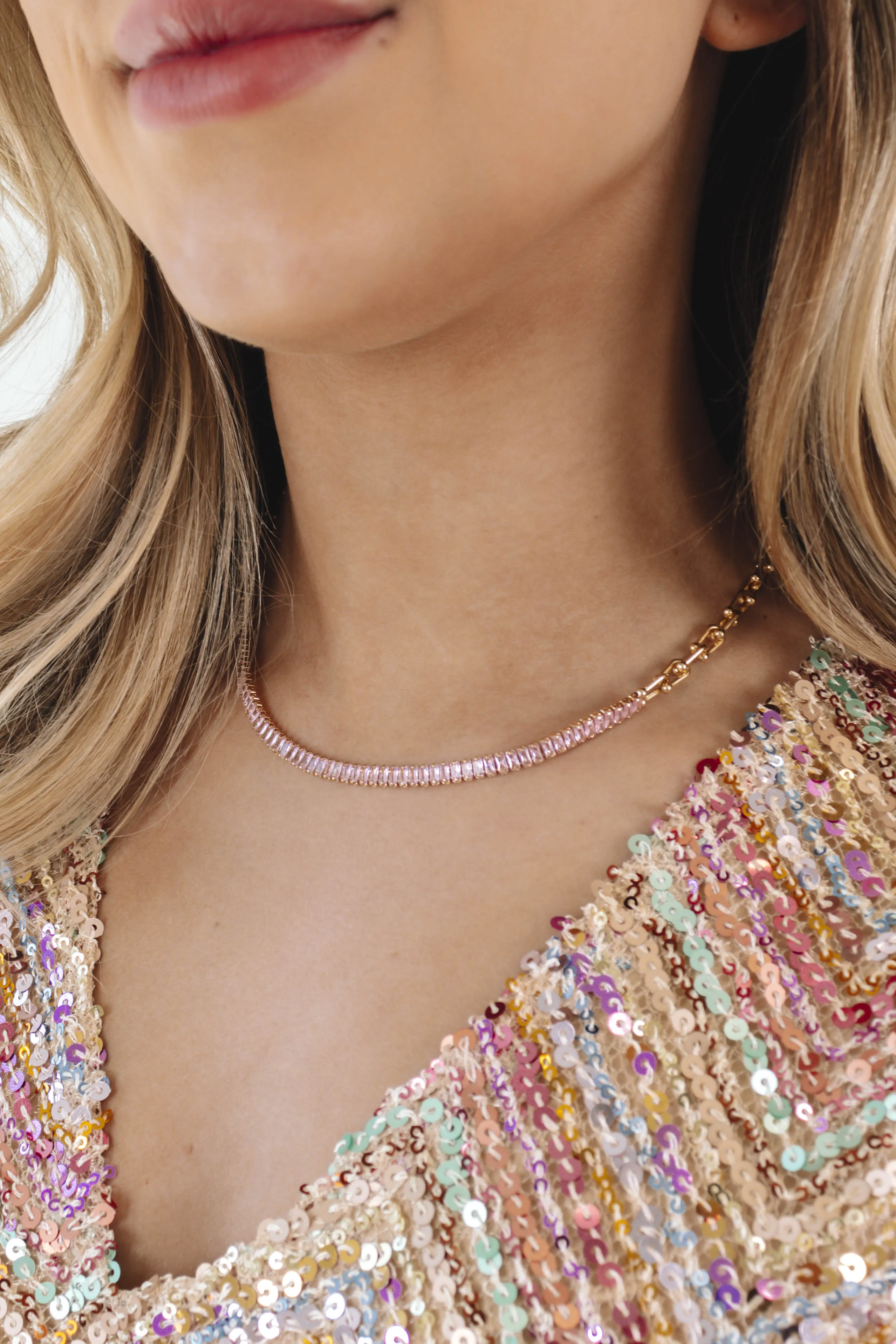 Shine Bright Necklace - Pink