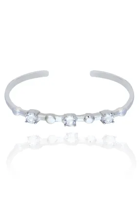 Silver Diamond Kada Bracelet