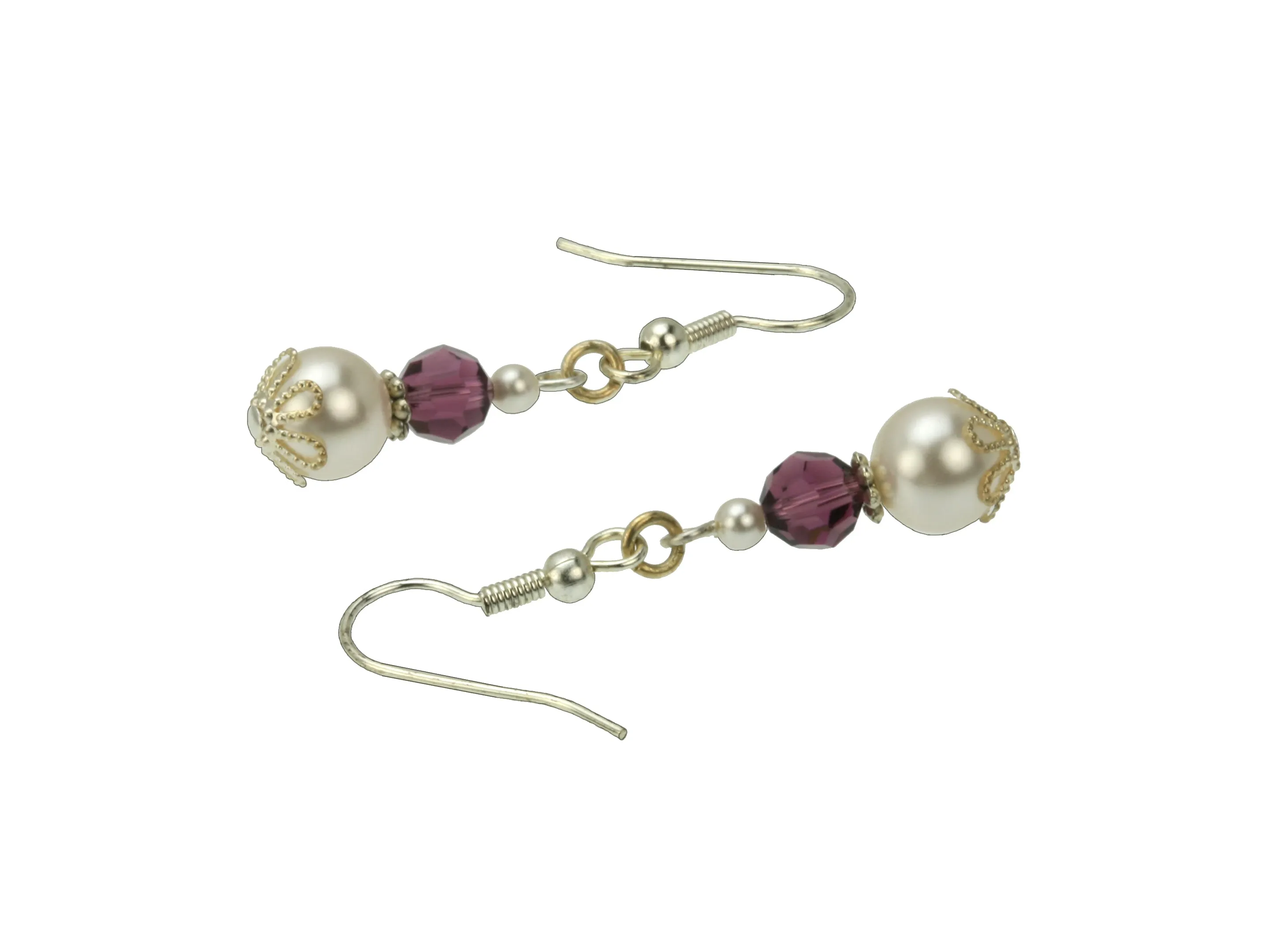 Silver February Birthstone Earrings
