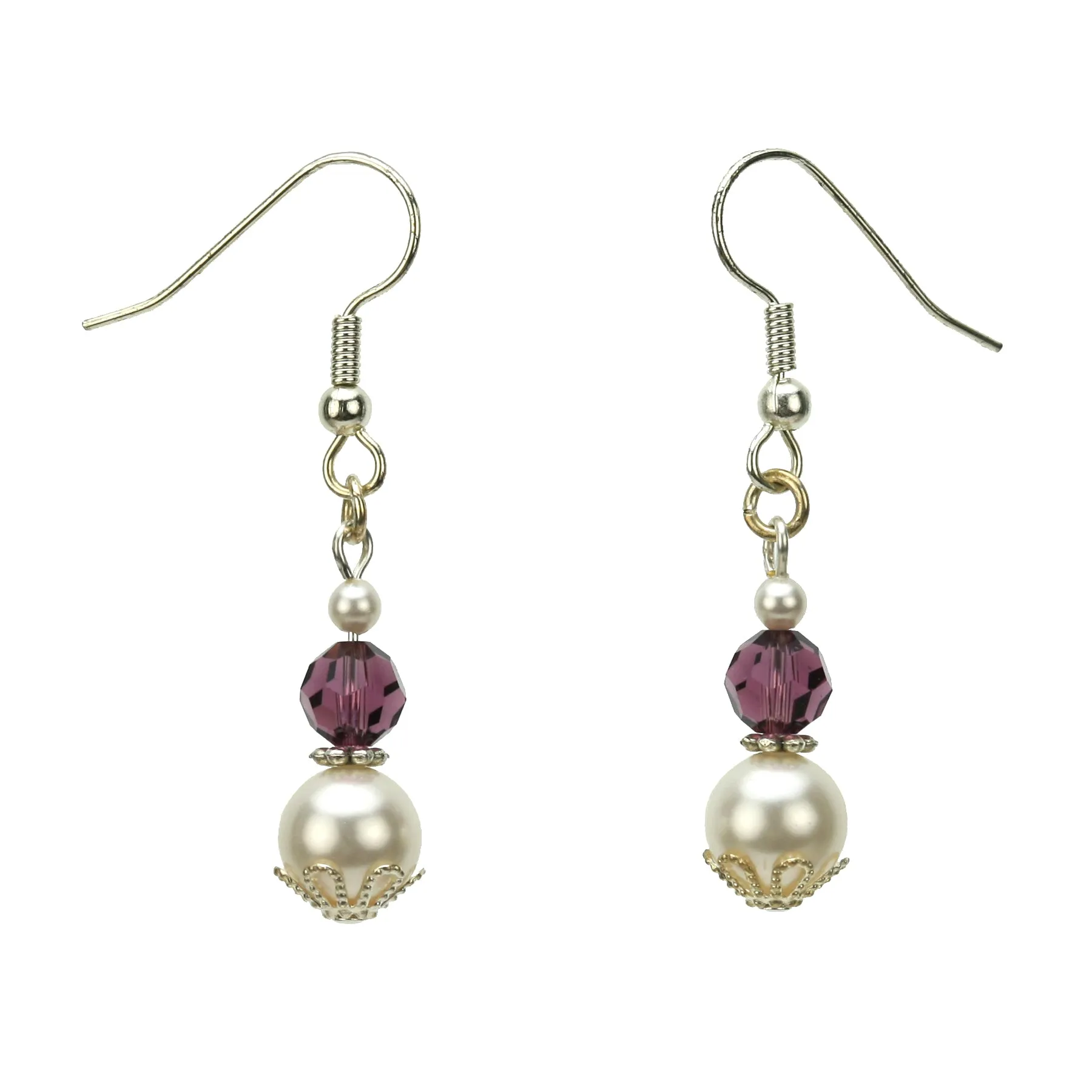 Silver February Birthstone Earrings