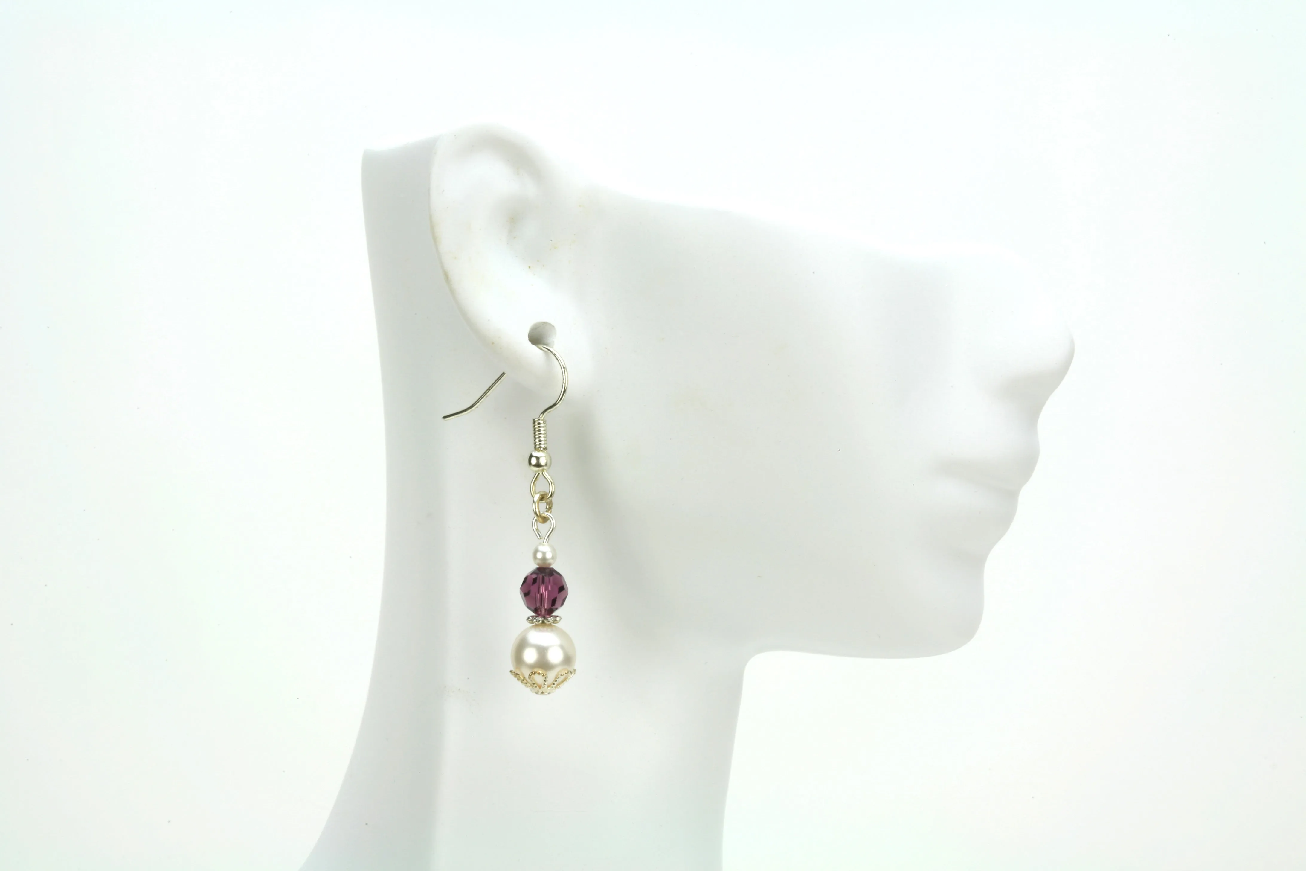 Silver February Birthstone Earrings