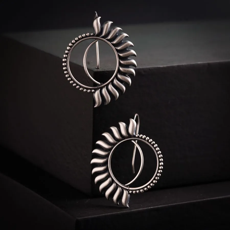Silver Half Sun Earrings