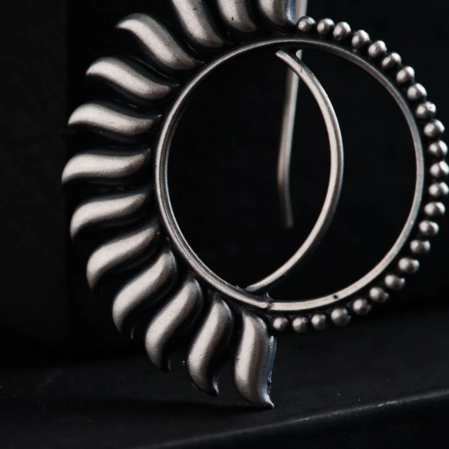 Silver Half Sun Earrings