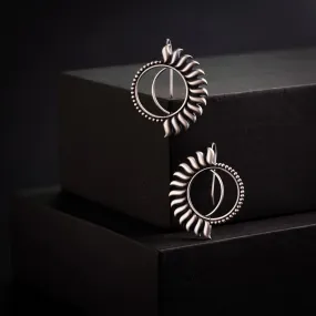 Silver Half Sun Earrings