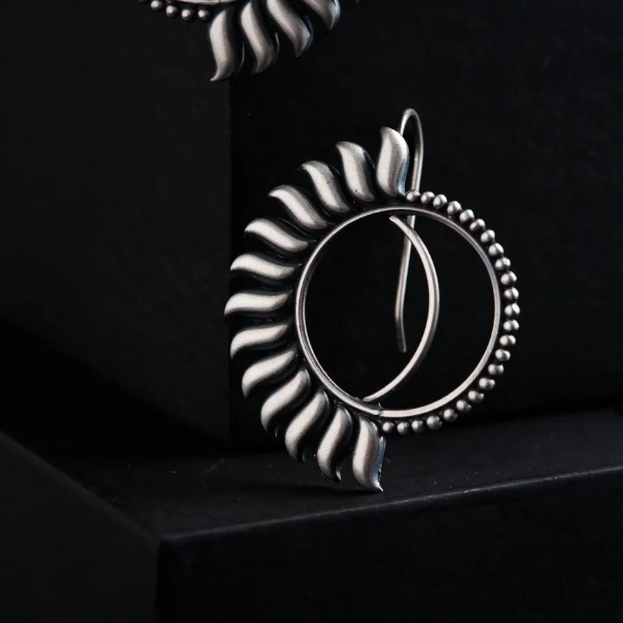 Silver Half Sun Earrings