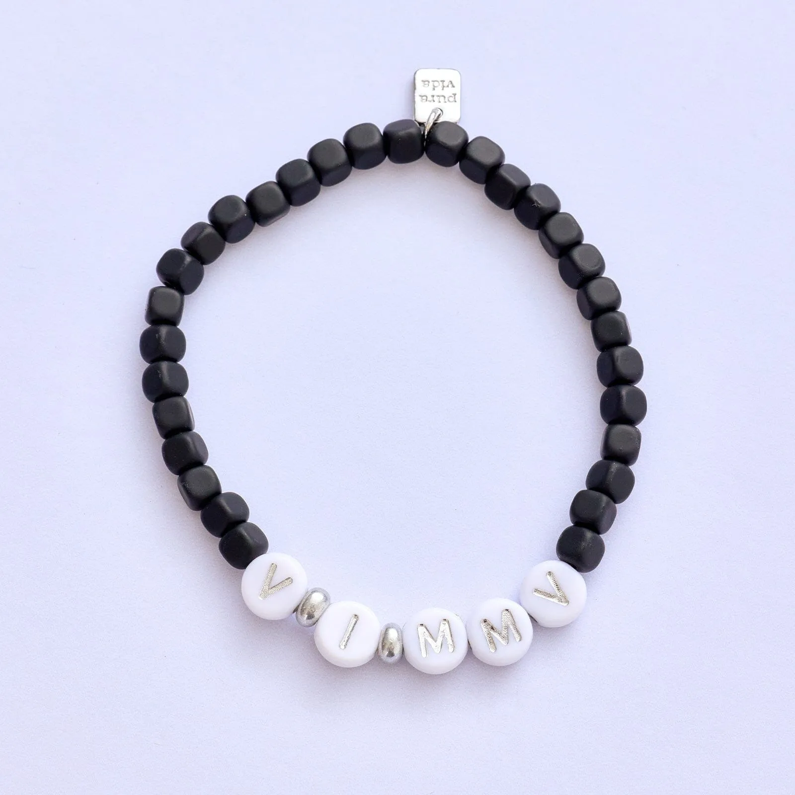 Silver Hematite Bead Stretch Bracelet