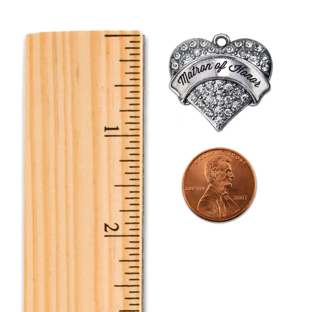 Silver Martron Pave Heart Memory Charm
