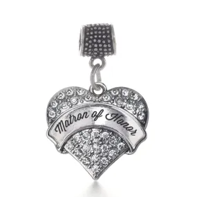 Silver Martron Pave Heart Memory Charm
