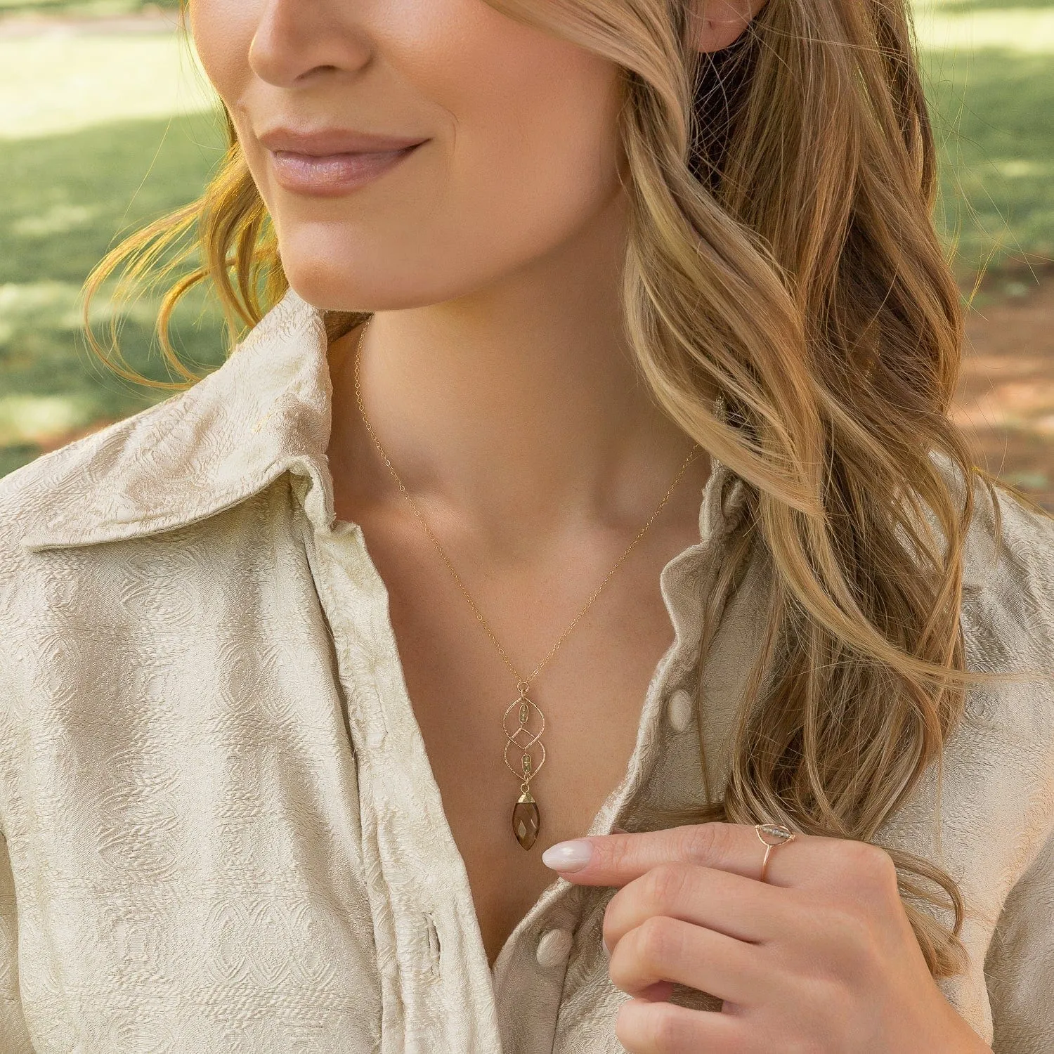 Smokey Cascade Pendant Necklace