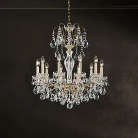 Sonatina 10 Light Silver Chandelier with Crystals from Swarovski