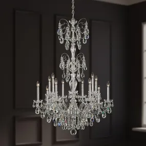 Sonatina 14 Light Etruscan Gold Chandelier with Clear Heritage Crystals