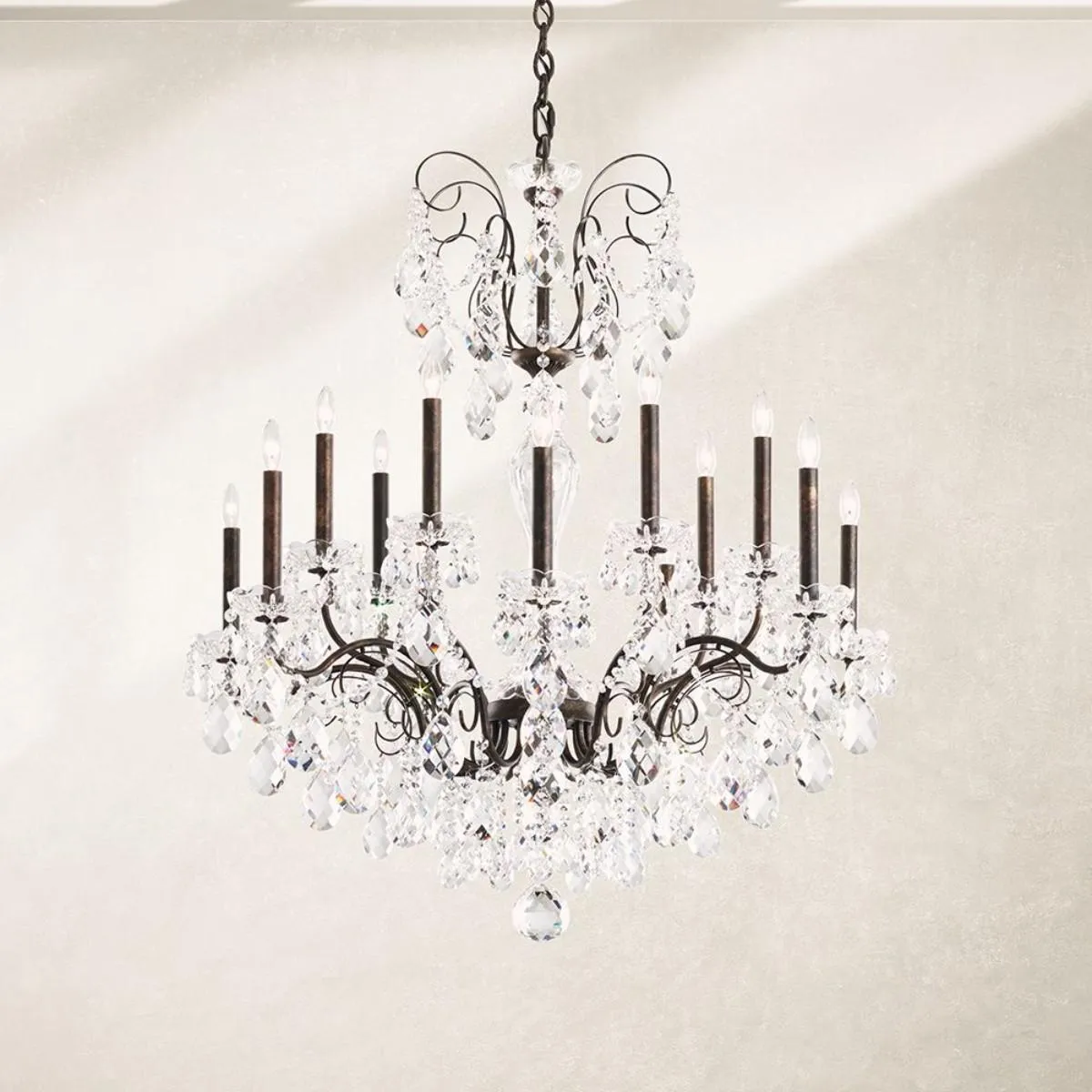 Sonatina Etruscan Gold Chandelier with Crystals from Swarovski