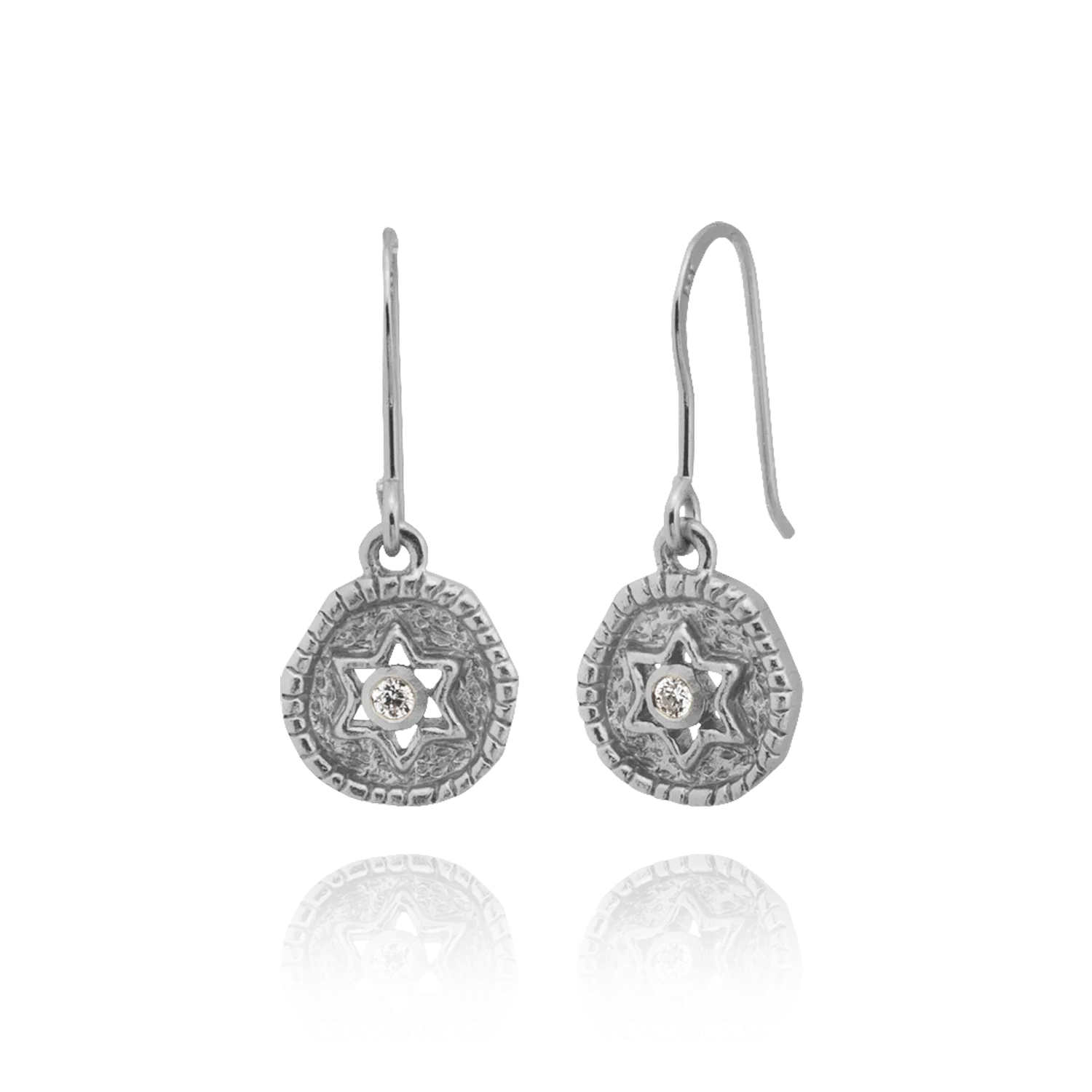 Star Earrings with Hammered Finish