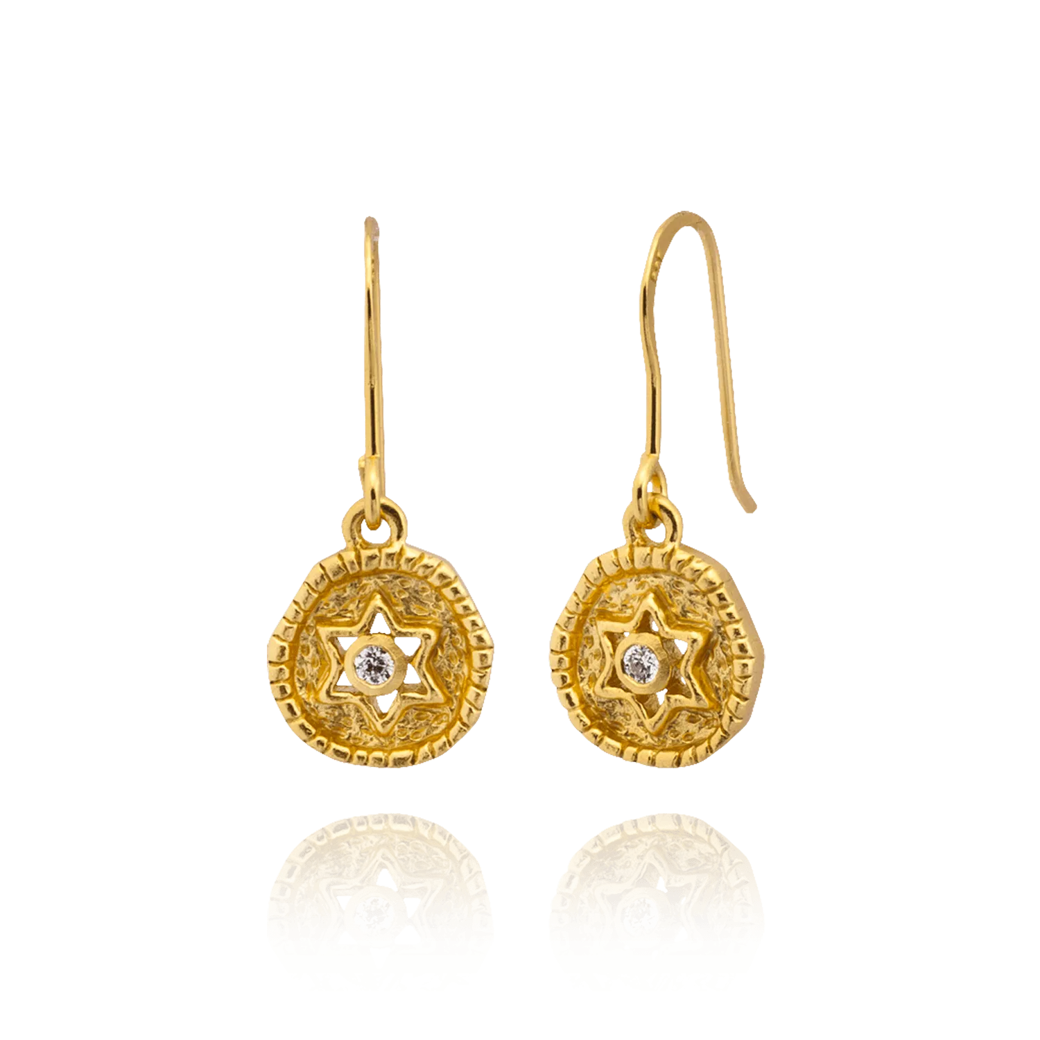 Star Earrings with Hammered Finish