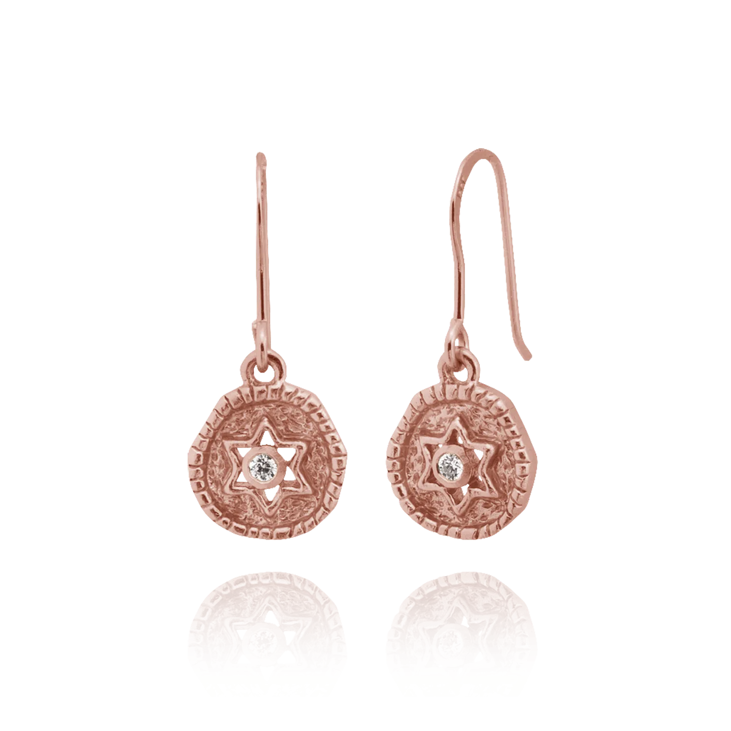Star Earrings with Hammered Finish