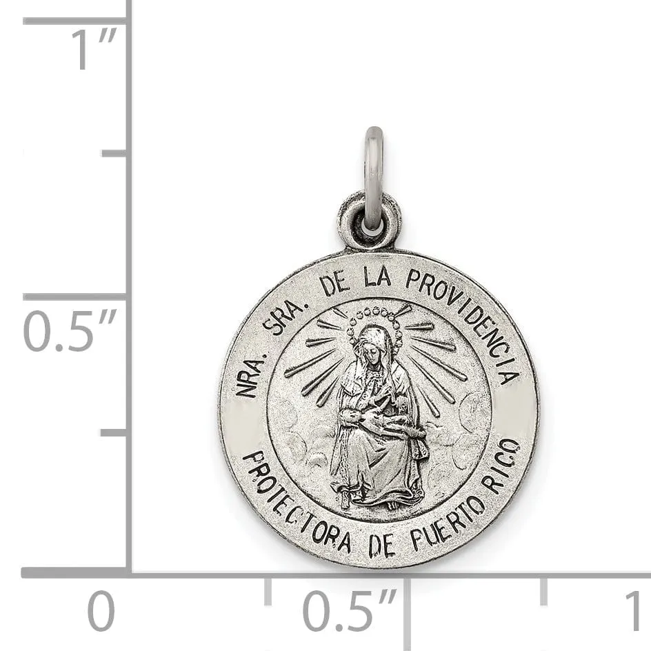 Sterling Silver Antiqued De La Providencia Medal