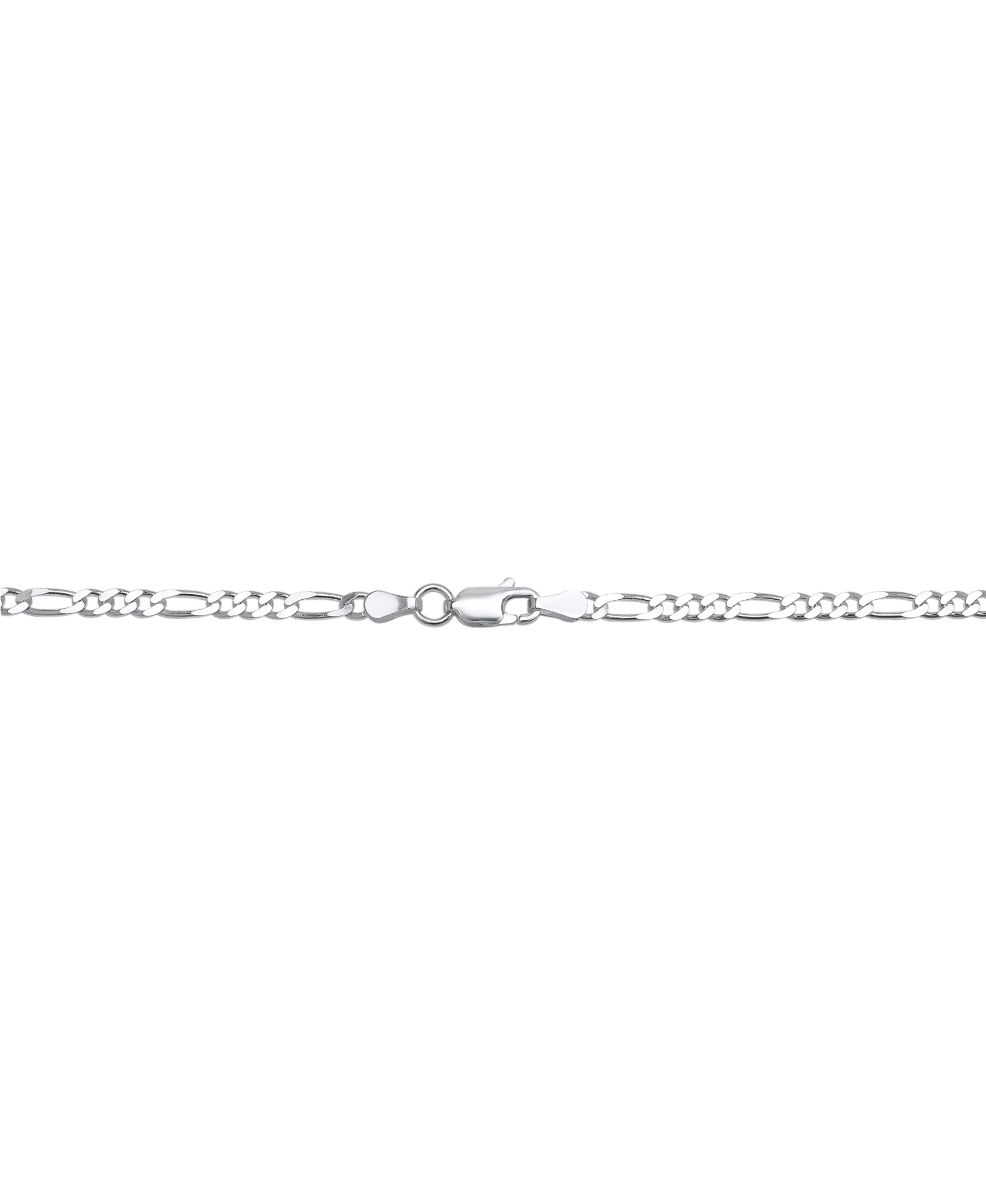 Sterling Silver PAVE FIGARO Necklace in 24", 2.9mm