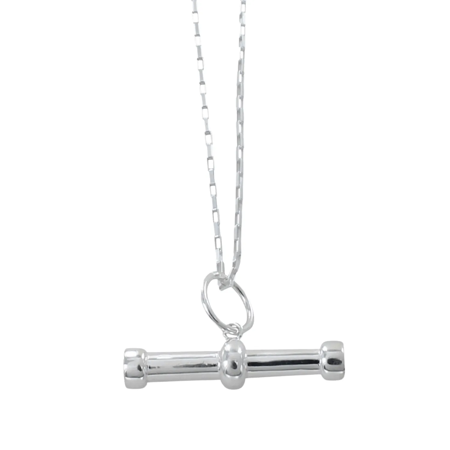 Sterling Silver T Bar Necklace