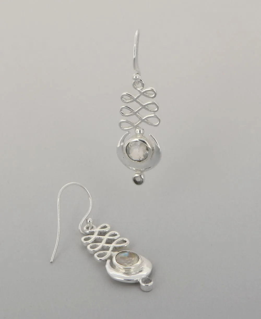 Sterling Silver Unalome Moonstone Earrings
