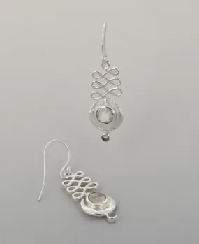 Sterling Silver Unalome Moonstone Earrings