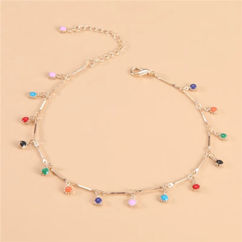 STONE PENDANT ANKLET