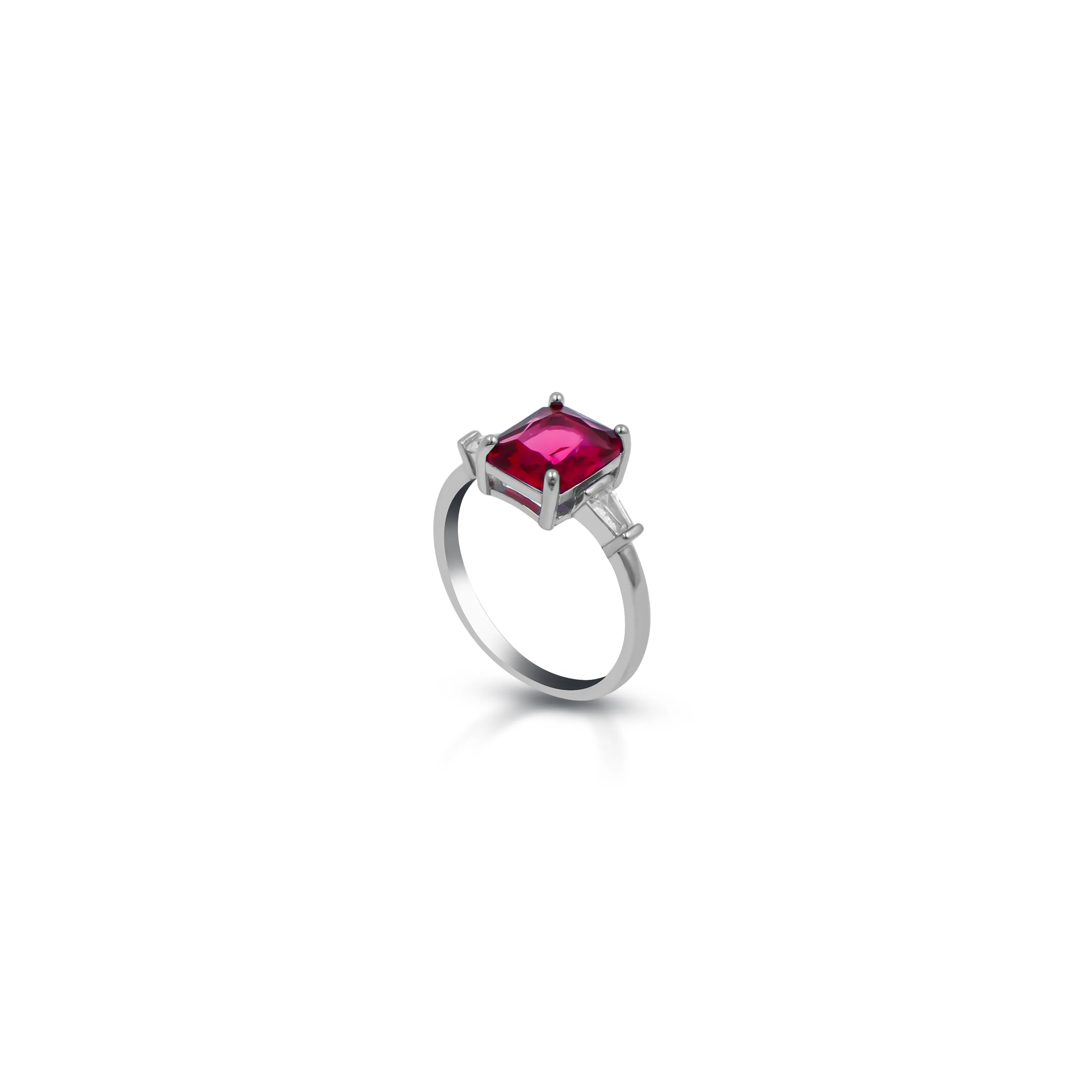 Stylish Pink Gemstone Sterling Silver Ring